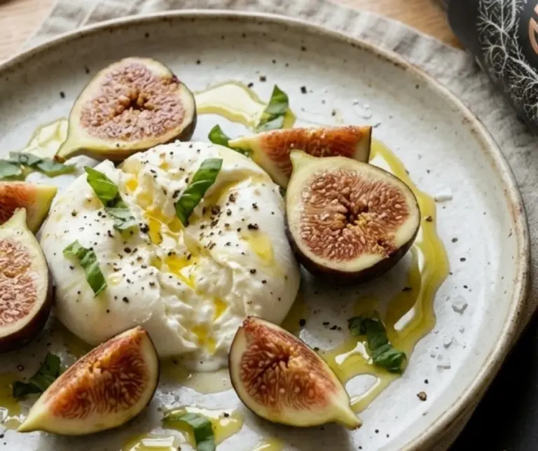 Fresh Fig, Burrata and OLYFO 2500 Years of Tradition – The Gold EVOO