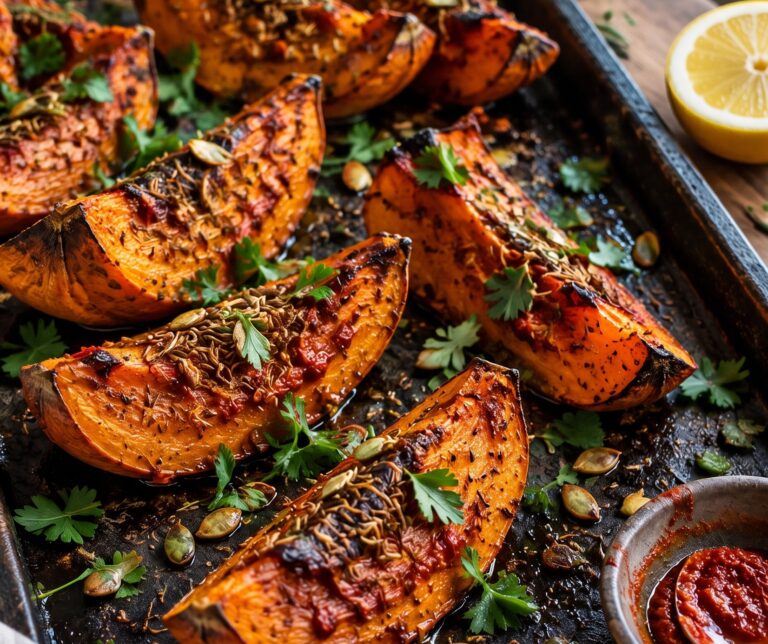 Roasted Pumpkin with Harissa and Cumin
